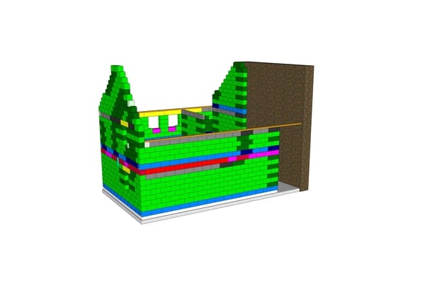 Annexe à étage en bois à Court-Saint-Etienne