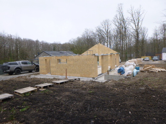 Construction en bois d'un pavillon